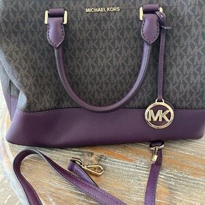Michael Kors large Purple handbag with Strap